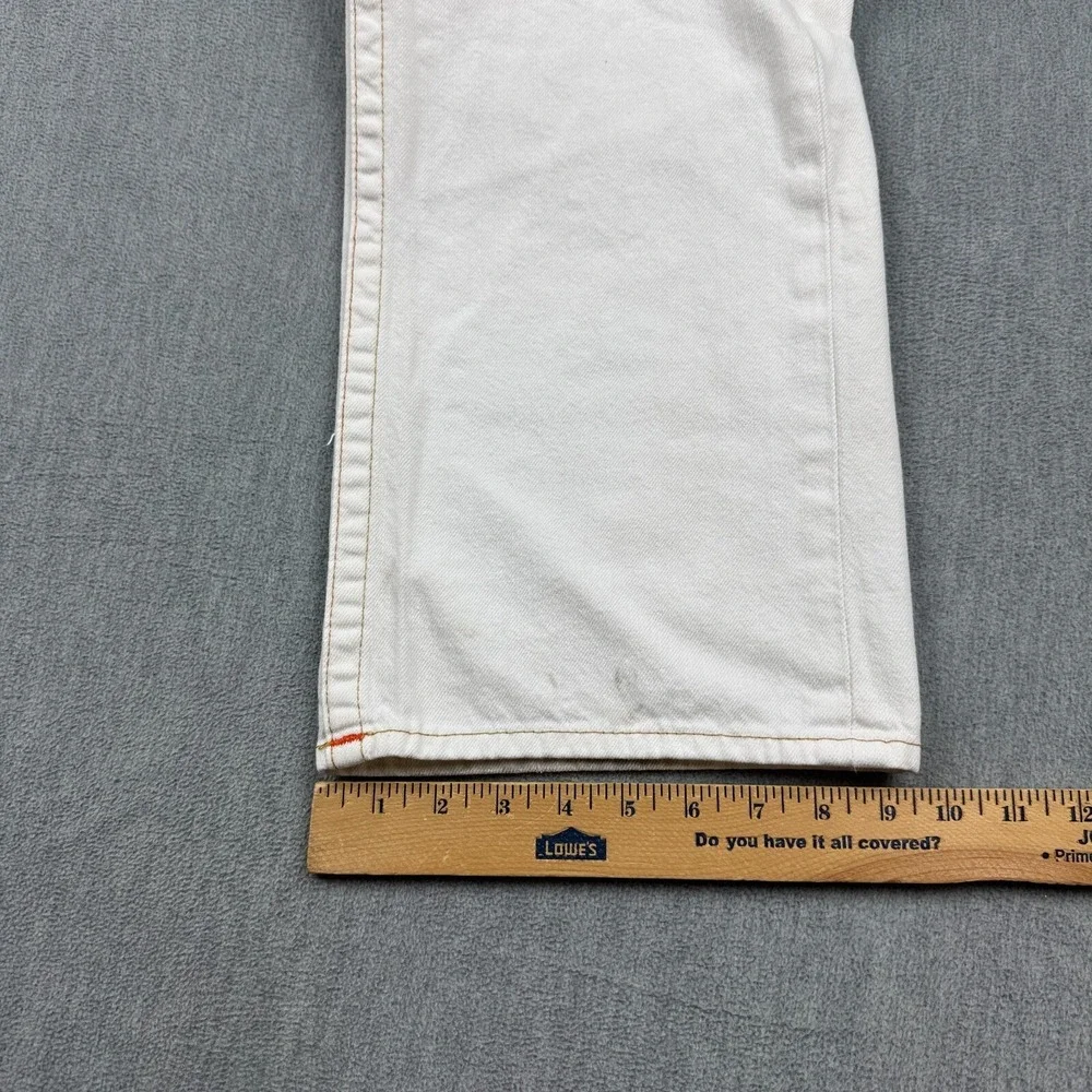 Vintage True Religion Jeans Men 38 Fit 38X33 White Straight Flap Pocket Made USA